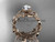 Stunning Diamond Engagement Ring, 14kt Rose Gold Flower Moissanite Wedding Ring ADLR188