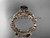 14kt rose gold diamond celtic trinity knot wedding ring, engagement ring with a Black Diamond center stone CT7248S