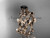 14kt rose gold diamond celtic trinity knot wedding ring, engagement ring with a Black Diamond center stone CT7248S