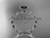 platinum diamond leaf wedding ring, engagement ring with Black Diamond center stone ADLR21