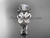 14kt white gold diamond celtic trinity knot wedding ring,butterfly engagement ring CT7136
