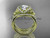 14kt yellow gold diamond celtic trinity knot wedding ring, engagement ring with a "Forever One" Moissanite center stone and double matching band CT7155S