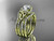 14kt yellow gold diamond celtic trinity knot wedding ring, engagement ring with a "Forever One" Moissanite center stone and double matching band CT7155S