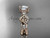 14kt rose gold celtic trinity knot engagement ring, wedding ring with a "Forever One" Moissanite center stone CT768