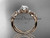 14kt rose gold celtic trinity knot engagement ring, wedding ring with a "Forever One" Moissanite center stone CT768
