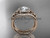 14kt rose gold diamond celtic trinity knot wedding ring, engagement ring with a double matching band CT7131S