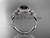 Stunning Black Diamond Engagement Ring, Platinum Halo Diamond Flower Wedding Ring ADLR127