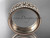 14kt rose gold engagement ring, flower wedding band ADLR516B