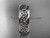 14kt white gold celtic trinity knot wedding band, engagement ring CT7163G