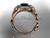 14kt rose gold diamond unique engagement ring, wedding ring with a Black Diamond center stone ADLR326
