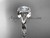14kt white gold diamond leaf and vine wedding ring,engagement ring with a "Forever One" Moissanite center stone ADLR328