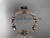 14k rose gold diamond leaf and vine wedding ring,engagement ring with a Black Diamond center stone ADLR19D