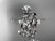 Unique 14kt white gold diamond floral engagement set with a "Forever One" Moissanite center stone ADLR248S