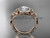 14kt rose gold diamond celtic trinity knot wedding ring, engagement ring CT7328