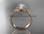 Elegant Celtic Diamond Engagement Ring, 14kt Rose Gold Wedding Ring CT7391