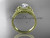 14kt yellow gold celtic trinity knot wedding ring, engagement ring with a "Forever One" Moissanite center stone CT7375