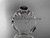 14kt white gold celtic trinity knot wedding ring, engagement ring with a Black Diamond center stone CT7251