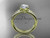14kt yellow gold diamond floral wedding ring, engagement set with a "Forever One" Moissanite center stone ADLR92S
