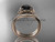 14kt rose gold celtic trinity knot engagement ring ,diamond wedding ring, engagement set with a Black Diamond center stone CT7108S