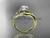 14kt yellow gold diamond celtic trinity knot wedding ring, engagement ring with a "Forever One" Moissanite center stone CT7125