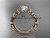 14kt rose gold diamond floral wedding ring, engagement ring with a "Forever One" Moissanite center stone ADLR149