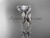 platinum diamond leaf and vine wedding ring, engagement set with a "Forever One" Moissanite center stone ADLR64S