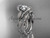 platinum diamond leaf and vine wedding ring, engagement set with a "Forever One" Moissanite center stone ADLR64S