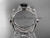 platinum diamond leaf and vine wedding ring, engagement set with a Black Diamond center stone ADLR353S