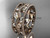 14kt rose gold diamond leaf and vine wedding ring, engagement ring, wedding band ADLR8B
