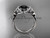 platinum diamond floral wedding ring, engagement ring with a Black Diamond center stone ADLR140