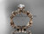 14kt rose gold diamond celtic trinity knot wedding ring, engagement ring with a "Forever One" Moissanite center stone CT7209
