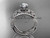Unique platinum diamond flower, leaf and vine wedding ring, engagement set ADLR221S