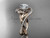 Unique 14kt rose gold diamond leaf and vine wedding ring, engagement ring with a "Forever One" Moissanite center stone ADLR222