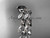 platinum diamond leaf and vine wedding ring, engagement ring, engagement set with a Black Diamond center stone ADLR213S
