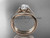 14kt rose gold diamond unique engagement set, wedding ring ADER108S