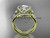 14kt yellow gold diamond unique engagement set, wedding ring ADER146S