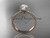14kt rose gold diamond unique engagement ring, wedding ring with "Forever One" Moissanite center stone ADER86