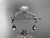 14k white gold diamond leaf and vine wedding ring,engagement ring with a "Forever One" Moissanite center stone ADLR19D
