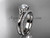 platinum diamond celtic trinity knot wedding ring, engagement set with a "Forever One" Moissanite center stone CT7154S
