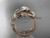 14kt rose gold leaf and vine wedding ring, engagement set with a "Forever One" Moissanite center stone ADLR273S