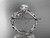 14kt white gold diamond celtic trinity knot wedding ring, engagement ring with a "Forever One" Moissanite center stone CT7270