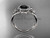 14kt white gold diamond leaf and vine wedding ring, engagement ring with a Black Diamond center stone ADLR89