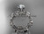 Unique 14kt white gold diamond floral wedding ring, engagement set ADLR248S