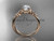 Amazing Triquetra Bridal Ring, 14kt Rose Gold Irish Forever One Moissanite Engagement RingCT7214 Amazing Triquetra Bridal Ring, 14kt Rose Gold Irish Forever One Moissanite Engagement RingCT7214