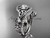 14kt white gold diamond celtic trinity knot wedding ring, engagement set CT7211S