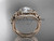 14kt rose gold diamond floral wedding ring, engagement set ADLR131S