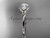 Elegant Celtic Bridal Ring, Platinum Moissanite Exquisite Trinity Engagement Ring
