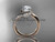 Unique 14k rose gold engagement ring, wedding ring with a "Forever One" Moissanite center stone ADLR277