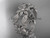 Paltinum leaf and vine, flower wedding ring, engagement ring, wedding band ADLR344G