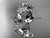 platinum diamond flower wedding ring, engagement ring, wedding band ADLR191B